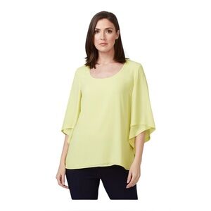 Joseph Ribkoff | Chartreuse Petal Sleeve Top Size 16